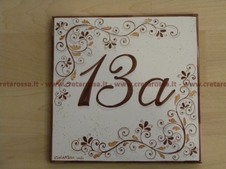 cod.art: nc59 - Mattonella in ceramica cm 20x20 e con "Ricci Parma" e scritta personalizzata. 